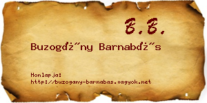 Buzogány Barnabás névjegykártya