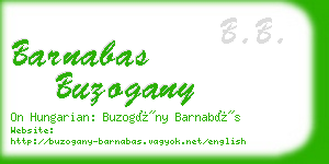 barnabas buzogany business card